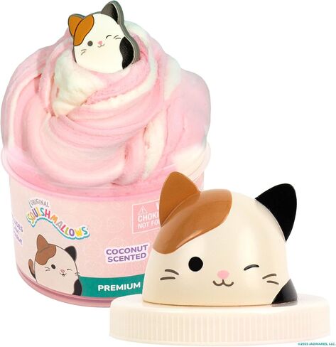 Squishmallows الأصلي Cam The Cat Premium Cloud Slime و Coconut-Scented و 8 Oz. ، حاوية تخزين مع تمثال أعلى ، سحر مطاطي ، غودي أكياس ، مفضلات حفلات الأطفال ، ألعاب حسية in Saudi Arabia