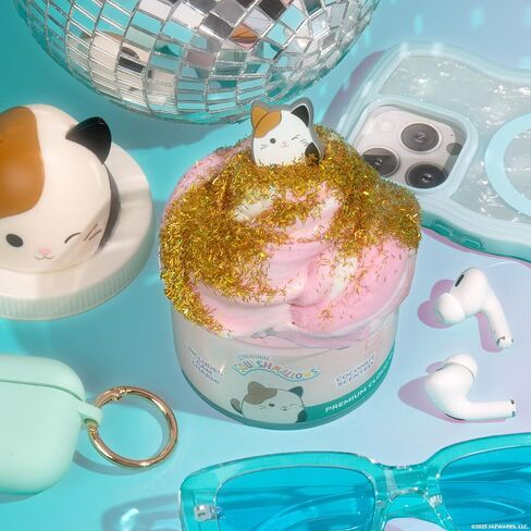 Squishmallows الأصلي Cam The Cat Premium Cloud Slime و Coconut-Scented و 8 Oz. ، حاوية تخزين مع تمثال أعلى ، سحر مطاطي ، غودي أكياس ، مفضلات حفلات الأطفال ، ألعاب حسية in Saudi Arabia