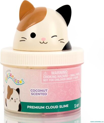 Squishmallows الأصلي Cam The Cat Premium Cloud Slime و Coconut-Scented و 8 Oz. ، حاوية تخزين مع تمثال أعلى ، سحر مطاطي ، غودي أكياس ، مفضلات حفلات الأطفال ، ألعاب حسية in Saudi Arabia