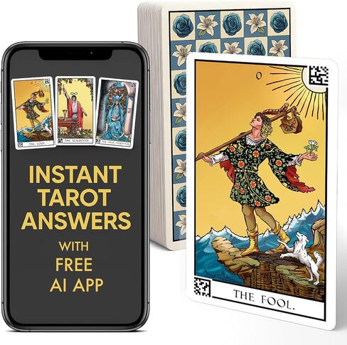 Tarot4All Tarot Cards for Beginners | AI Spread-Scan Mobile App | 78-Card Restored William Rider Tarot Deck | Bilingual App, Guide Book & Magnetic Box case | Complete Tarot Cards Set in Saudi Arabia