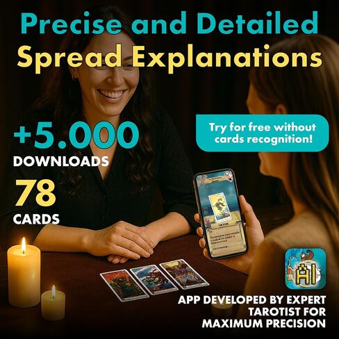 Tarot4All Tarot Cards for Beginners | AI Spread-Scan Mobile App | 78-Card Restored William Rider Tarot Deck | Bilingual App, Guide Book & Magnetic Box case | Complete Tarot Cards Set in Saudi Arabia