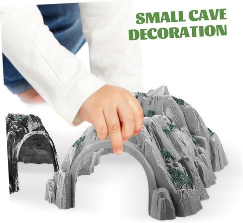 2Pcs Durable Plastic Railway Tunnel Model Realistic Miniature Cave and Rockery Design for DIY Train Scene Funny Backyard Garden Decoration in Kuwait