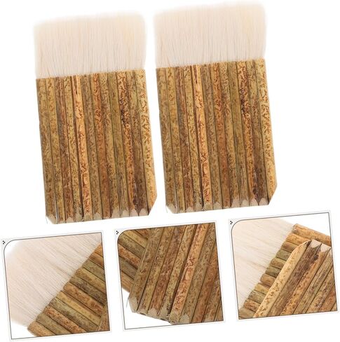 2pcs Soft Bristle Hake Brushes Handle Painting Tool for Watercolor Oil Acrylic and Pottery for Detailed Crafting and Team Art Projects in Saudi Arabia