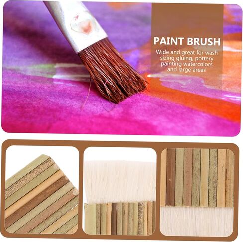 Uonlytech 5pcs الشعر Hake Brush اللوحات الفنية متعددة الأغراض لزيت الألوان المائية والرسم خفيفة الوزن لعمل كبير مفصل للمساحة in Kuwait