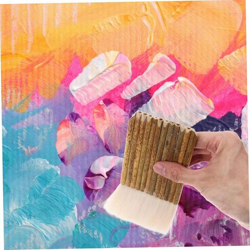 2pcs Bulk Paint Brushes Natural Bristle Hake Brushes Bamboo Handles for Art Pottery and Calligraphy in Saudi Arabia