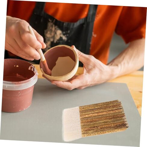 2pcs Bulk Paint Brushes Natural Bristle Hake Brushes Bamboo Handles for Art Pottery and Calligraphy in Saudi Arabia