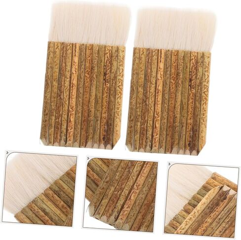 2pcs Bulk Paint Brushes Natural Bristle Hake Brushes Bamboo Handles for Art Pottery and Calligraphy in Saudi Arabia