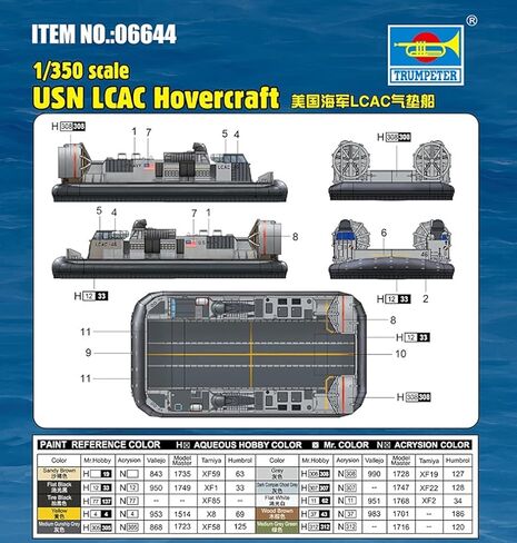عازف البوق TRU06644 1/350 USN LCAC مجموعة طراز بلاستيك ، متعدد الألوان ، متعدد الألوان in Saudi Arabia