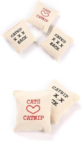 Dechous 10pcs Cat Catnip Plush Toys Canvas Catnip Sachet محشوة بمستلزمات الحيوانات الأليفة القطن للقطط والقطار العشوائية in Saudi Arabia