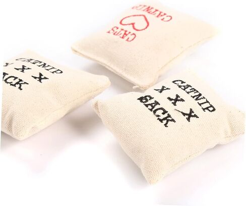 Dechous 10pcs Cat Catnip Plush Toys Canvas Catnip Sachet محشوة بمستلزمات الحيوانات الأليفة القطن للقطط والقطار العشوائية in Saudi Arabia