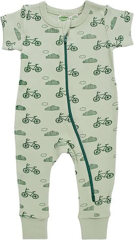 PARADE Organic Signature Print '2-Way' Zip Romper Short Sleeve Chickens 3T in Saudi Arabia