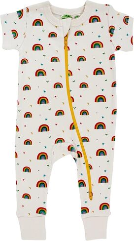 PARADE Organic Signature Print '2-Way' Zip Romper Short Sleeve Chickens 3T in Saudi Arabia