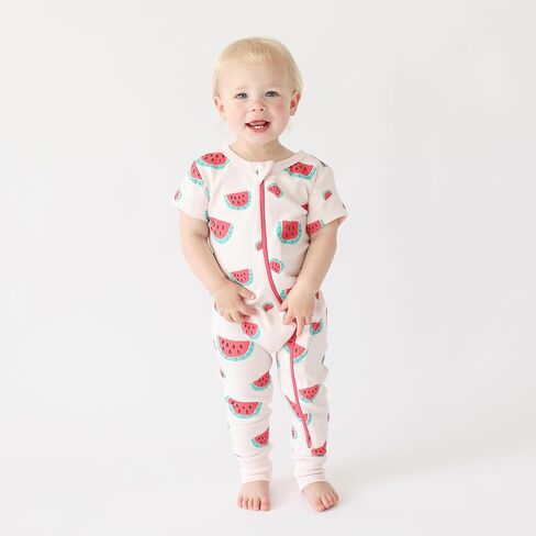 PARADE Organic Signature Print '2-Way' Zip Romper Short Sleeve Chickens 3T in Saudi Arabia