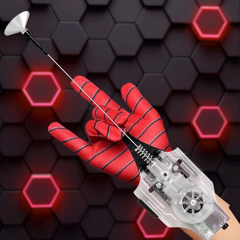 إطلاق النار على الويب مع قفازات - قاذفة ويب عنكبوت 8 قدم للأطفال ، لعبة Spider Silk Slinger Wrist Toy for Superhero Funs in Kuwait