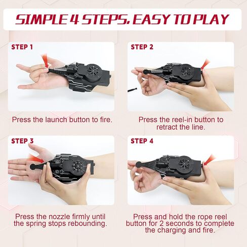 إطلاق النار على الويب مع قفازات - قاذفة ويب عنكبوت 8 قدم للأطفال ، لعبة Spider Silk Slinger Wrist Toy for Superhero Funs in Kuwait