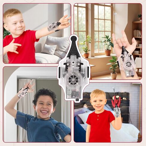 إطلاق النار على الويب مع قفازات - قاذفة ويب عنكبوت 8 قدم للأطفال ، لعبة Spider Silk Slinger Wrist Toy for Superhero Funs in Kuwait
