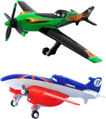 2 Pack Movie Planes No. 7 Dusty and No. 13 Ripslinger Metal Diecast Airplane Toy ، Hight Birthday Toys Gift (Dusty Ripslinger) in Kuwait
