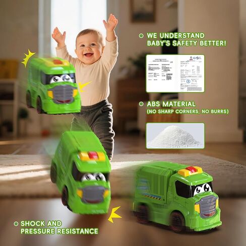 Remote Control Garbage Truck Toys for Toddlers 1-3 with Lights & Sounds RC Recycling Vehicle for Kids 3-8 Durable Waste Management Trash Truck for Boys & Girls in Saudi Arabia