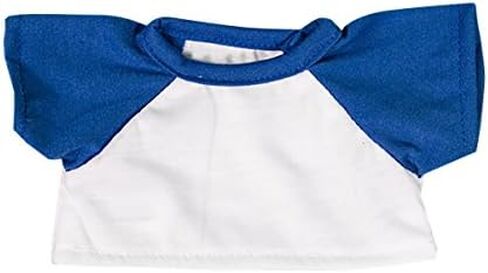 Tee White W/Royal Blue Sleeve يناسب أكثر 8 "-10" Webkinz و Shining Star و 8 "-10" يصنع حيواناتك المحشوة الخاصة بك و in Saudi Arabia
