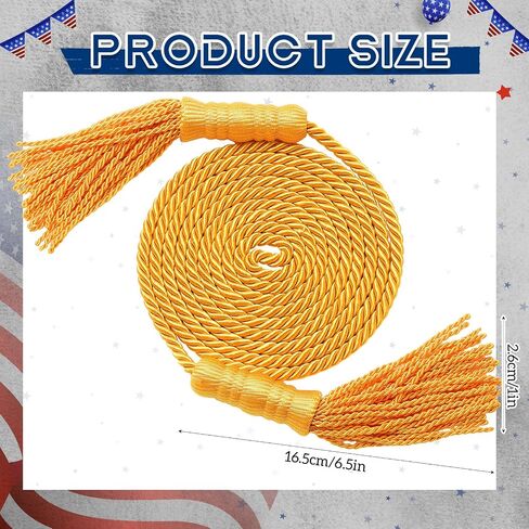 SATINIOR Gold Braided Cord Tassel for Indoor Flagpole Display - 108 Total Inches in Saudi Arabia