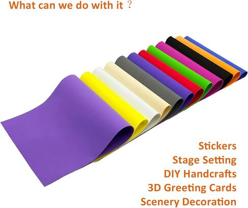 60 Pack EVA Foam Sheets, 12 x 8 Inch, 1mm Thick, Assorted 15 Colors Crafting Sponge Foam Paper for School Scrapbooking and DIY Craft Projects in Kuwait