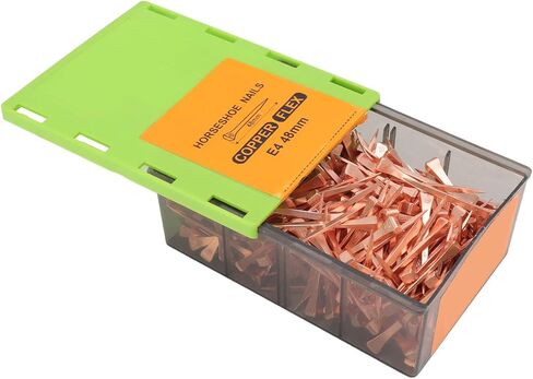 Fydun Horseshoe Nails, Nails, 250 Pieces Straight Copper Plating 250Pcs Ng Common for Shod E4 48mm 1.89in with Plastic Box Raise Livestock (E4) in Saudi Arabia