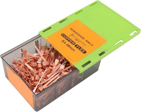 Fydun Horseshoe Nails, Nails, 250 Pieces Straight Copper Plating 250Pcs Ng Common for Shod E4 48mm 1.89in with Plastic Box Raise Livestock (E4) in Saudi Arabia