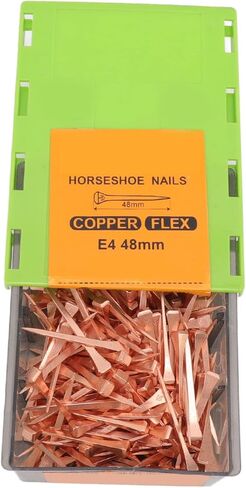 Fydun Horseshoe Nails, Nails, 250 Pieces Straight Copper Plating 250Pcs Ng Common for Shod E4 48mm 1.89in with Plastic Box Raise Livestock (E4) in Saudi Arabia