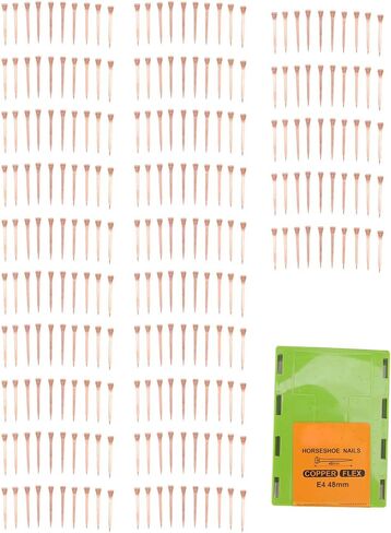 Fydun Horseshoe Nails, Nails, 250 Pieces Straight Copper Plating 250Pcs Ng Common for Shod E4 48mm 1.89in with Plastic Box Raise Livestock (E4) in Saudi Arabia