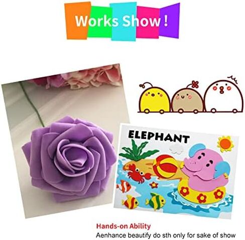 60 Pack EVA Foam Sheets, 12 x 8 Inch, 1mm Thick, Assorted 15 Colors Crafting Sponge Foam Paper for School Scrapbooking and DIY Craft Projects in Kuwait