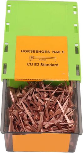 أظافر حدوة الحصان Fydun ، مسامير ، 250 قطعة من النحاس المستقيم طلاء 250pcs نانوغرام شائع لـ Shod E4 48mm 1.89in مع صندوق البلاستيك رفع الثروة الحيوانية (E2) in Saudi Arabia