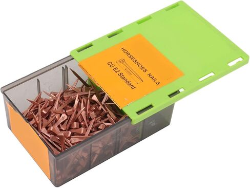 أظافر حدوة الحصان Fydun ، مسامير ، 250 قطعة من النحاس المستقيم طلاء 250pcs نانوغرام شائع لـ Shod E4 48mm 1.89in مع صندوق البلاستيك رفع الثروة الحيوانية (E2) in Saudi Arabia