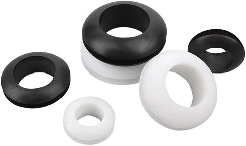 Grommet 3 ~ 80mm أسود/أبيض من المطاط المزدوج من جانب الواقي من جانب الحشية خارج سلك الثقب O-Ring لحماية ثقب كابل السلك (أبيض ، 80 مم-3 مساءً) in Kuwait