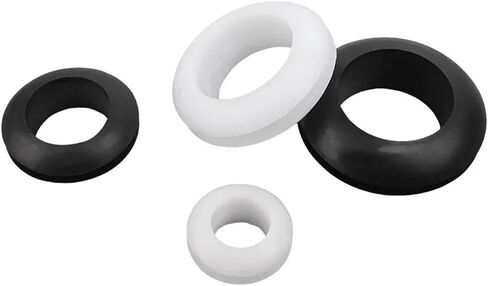 Grommet 3 ~ 80mm أسود/أبيض من المطاط المزدوج من جانب الواقي من جانب الحشية خارج سلك الثقب O-Ring لحماية ثقب كابل السلك (أبيض ، 80 مم-3 مساءً) in Kuwait