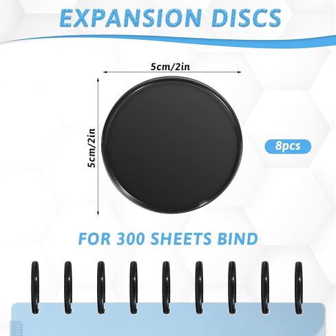 8 PCS 2-Inch Discbound Expansion Disc and Binder Rings, Black Plastic Book Binding Discs Binder Rings Discs for DIY Notebooks Planners (Black) in Saudi Arabia