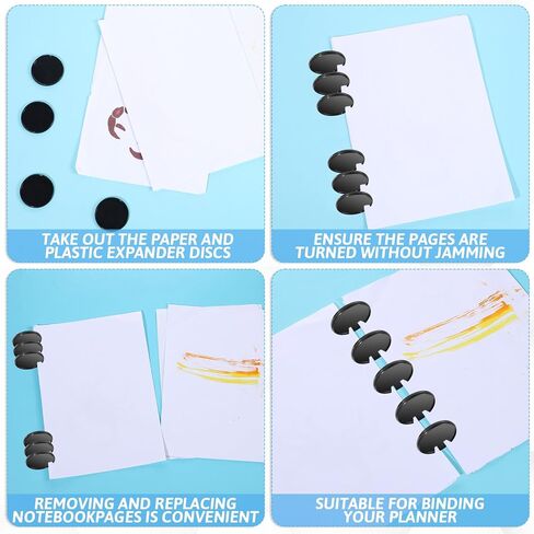 8 PCS 2-Inch Discbound Expansion Disc and Binder Rings, Black Plastic Book Binding Discs Binder Rings Discs for DIY Notebooks Planners (Black) in Saudi Arabia