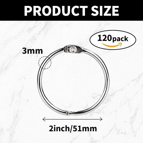 0.76 Inch Loose Leaf Binder Rings (120 Pack), Nickel Plated Small Metal Book Rings for Index Cards, Documents, Keychains, DIY Crafts, Office, School, and Home Supplies (0.76-inch) in Kuwait