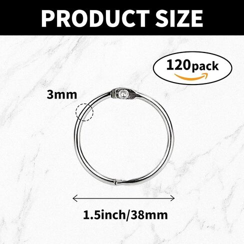 0.76 Inch Loose Leaf Binder Rings (120 Pack), Nickel Plated Small Metal Book Rings for Index Cards, Documents, Keychains, DIY Crafts, Office, School, and Home Supplies (0.76-inch) in Kuwait