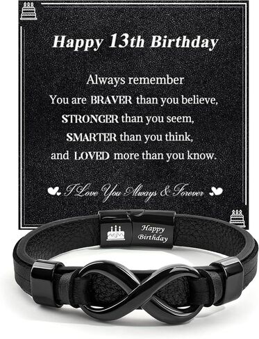VGWON Mens Infinity Knot Bracelet, Valentines Day Gift for Him To My Man Leather Bracelet I Love You Mens Bracelet Mens Birthday Gift Boyfriend Husband Couple Mens in Kuwait