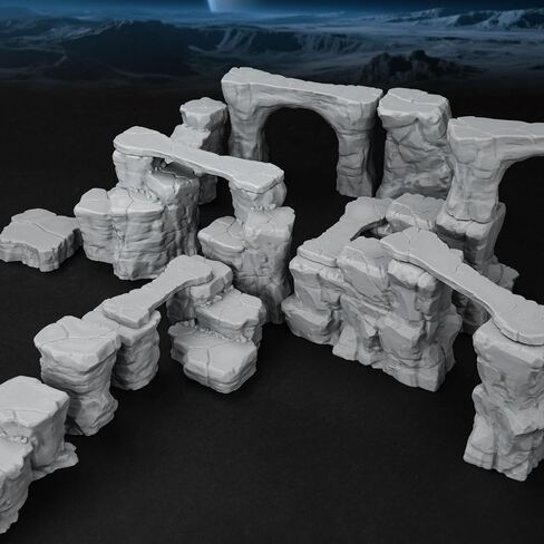 RPG Terrain AF693 The Pit Canyon Scene for DND Campaigns – The Pit Canyon Modular Scenery Set with Rock Bridges, TTRPG Structures, Map Accessories for 28–32mm Characters, Wargame and Roleplay Ready in Saudi Arabia