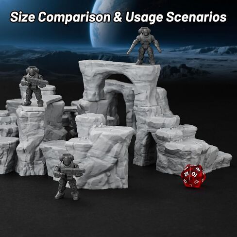 RPG Terrain AF693 The Pit Canyon Scene for DND Campaigns – The Pit Canyon Modular Scenery Set with Rock Bridges, TTRPG Structures, Map Accessories for 28–32mm Characters, Wargame and Roleplay Ready in Saudi Arabia