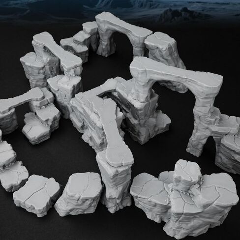 RPG Terrain AF693 The Pit Canyon Scene for DND Campaigns – The Pit Canyon Modular Scenery Set with Rock Bridges, TTRPG Structures, Map Accessories for 28–32mm Characters, Wargame and Roleplay Ready in Saudi Arabia
