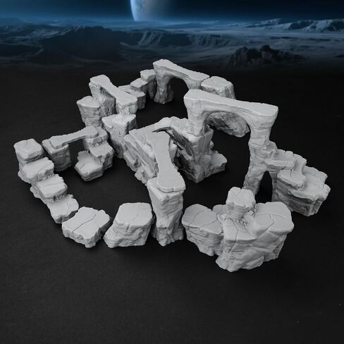RPG Terrain AF693 The Pit Canyon Scene for DND Campaigns – The Pit Canyon Modular Scenery Set with Rock Bridges, TTRPG Structures, Map Accessories for 28–32mm Characters, Wargame and Roleplay Ready in Saudi Arabia