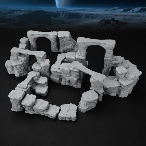 RPG Terrain AF693 The Pit Canyon Scene for DND Campaigns – The Pit Canyon Modular Scenery Set with Rock Bridges, TTRPG Structures, Map Accessories for 28–32mm Characters, Wargame and Roleplay Ready in Saudi Arabia