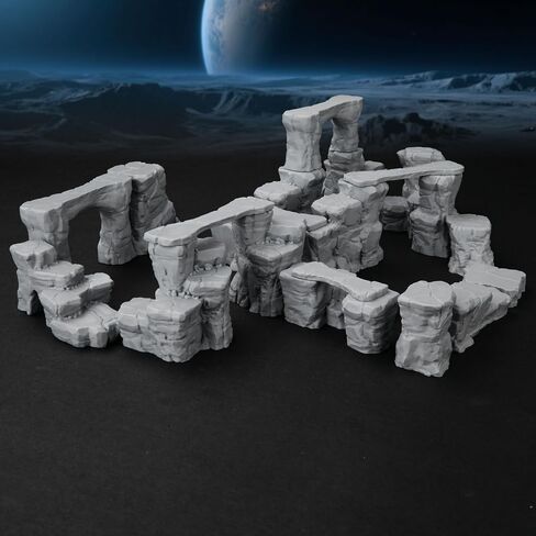 RPG Terrain AF693 The Pit Canyon Scene for DND Campaigns – The Pit Canyon Modular Scenery Set with Rock Bridges, TTRPG Structures, Map Accessories for 28–32mm Characters, Wargame and Roleplay Ready in Saudi Arabia