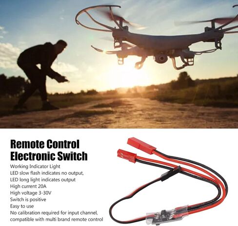 RC Switch ، RC Remote Control On Off Switch PWM Electronic Channel for RC Car Truck Boat Boat Control Control ، 3‑30V 20A in Kuwait