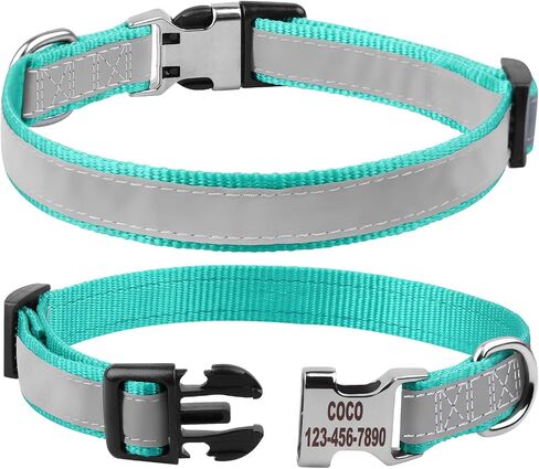 Reflective Personalized Dog Collar - Custom Embroidered Dog Collars with Pet Name and Phone Number for Boy and Girl Dogs, 4 Adjustable Sizes, XSmall,Small, Medium and Large in Kuwait