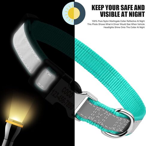 Reflective Personalized Dog Collar - Custom Embroidered Dog Collars with Pet Name and Phone Number for Boy and Girl Dogs, 4 Adjustable Sizes, XSmall,Small, Medium and Large in Kuwait