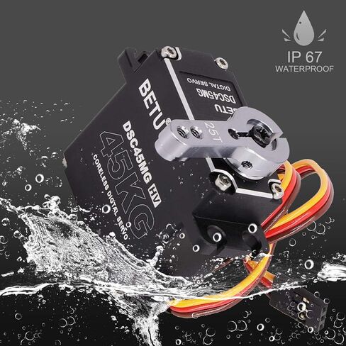 45Kg Coreless Servo Motor HV 8.4V, High Torque RC Digital Servo，Full Waterproof Servo, Stainless Steel Gear Servo with 25T Servo Horn（180°） in Saudi Arabia