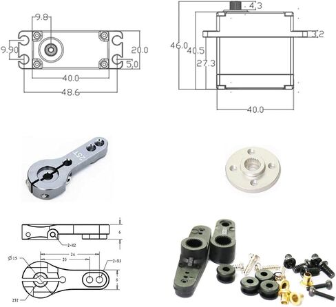 45Kg Coreless Servo Motor HV 8.4V, High Torque RC Digital Servo，Full Waterproof Servo, Stainless Steel Gear Servo with 25T Servo Horn（180°） in Saudi Arabia